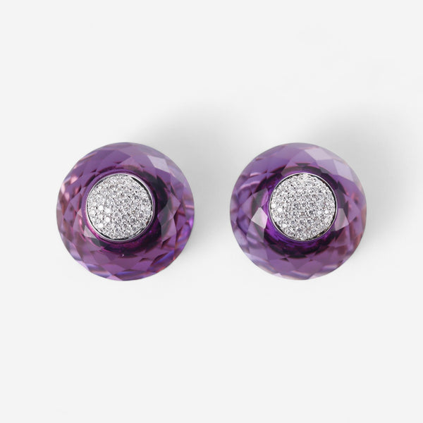 Tavanti 18K Rose & White Gold Diamond & Amethyst Earrings JF-75-0638F-174