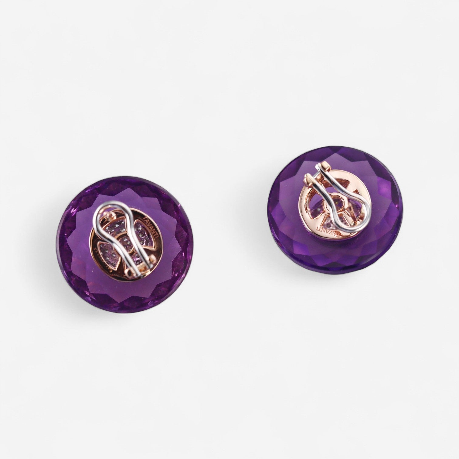 Tavanti 18K Rose & White Gold Diamond & Amethyst Earrings JF-75-0638F-174