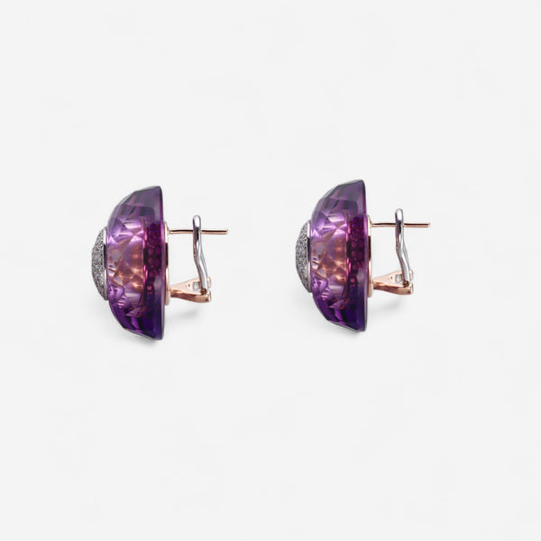 Tavanti 18K Rose & White Gold Diamond & Amethyst Earrings JF-75-0638F-174