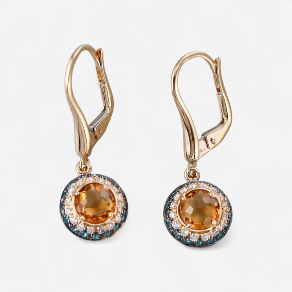 TAVANTI - 18KT Yellow Gold, Brill, Citrine, Paraiba Topaz Earring ( Diamonds 0.36ctw G Si, Topaz, Citrine)-JF-75-0824FX CI Y - 116

Earrings are 32mm long. - THE SOLIST