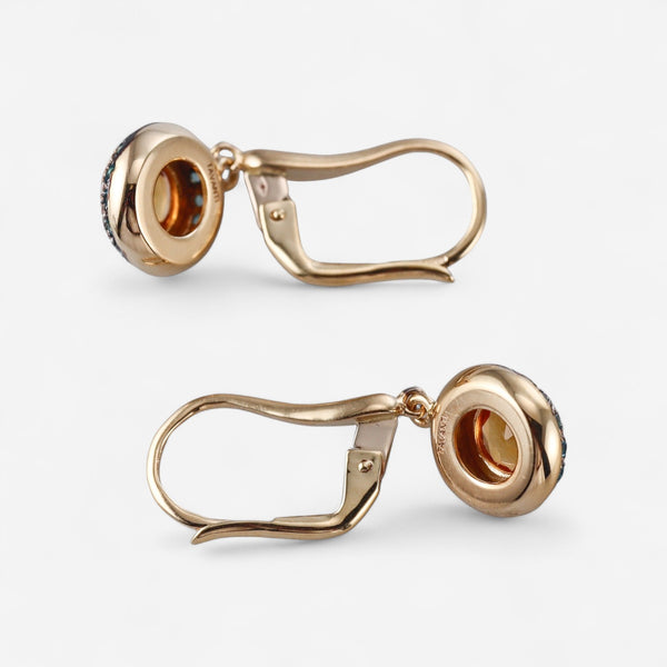 TAVANTI - 18KT Yellow Gold, Brill, Citrine, Paraiba Topaz Earring ( Diamonds 0.36ctw G Si, Topaz, Citrine)-JF-75-0824FX CI Y - 116

Earrings are 32mm long. - THE SOLIST