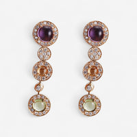 TAVANTI - 18KT Yellow Gold, Brill, Amethyst, Citrin,Peridot Earring ( Diamonds 0.48ctw G Si, Amethyst, Citrine, Peridot)-JF-75-0868F - 120

Earrings are 32mm long. - THE SOLIST