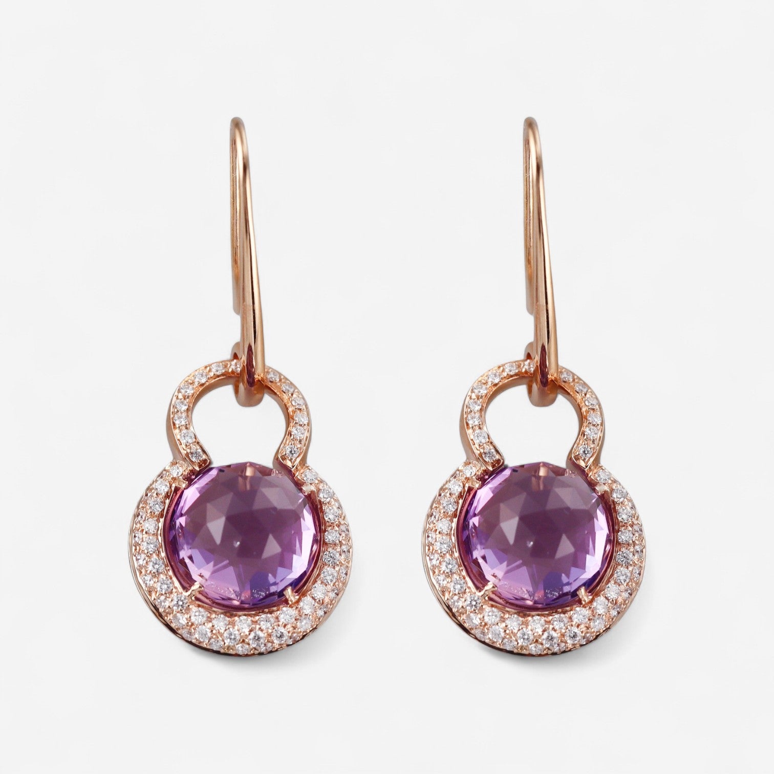 TAVANTI - 18KT Rose Gold, Brill, Amethyst Earring ( Diamonds 1.0ctw G Si, Amethyst)-JF-75-0895F - 117

Earrings are 45mm 18mm. - THE SOLIST