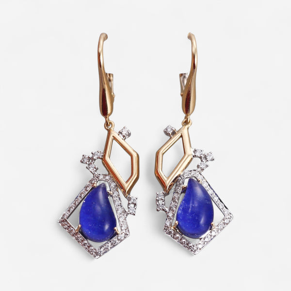 Tavanti 18K White & Yellow Gold Diamond, Lapis Lazuli & Rock Crystal Drop Earrings JF-75-0900F-30