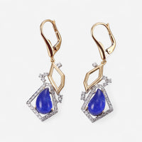 Tavanti 18K White & Yellow Gold Diamond, Lapis Lazuli & Rock Crystal Drop Earrings JF-75-0900F-30