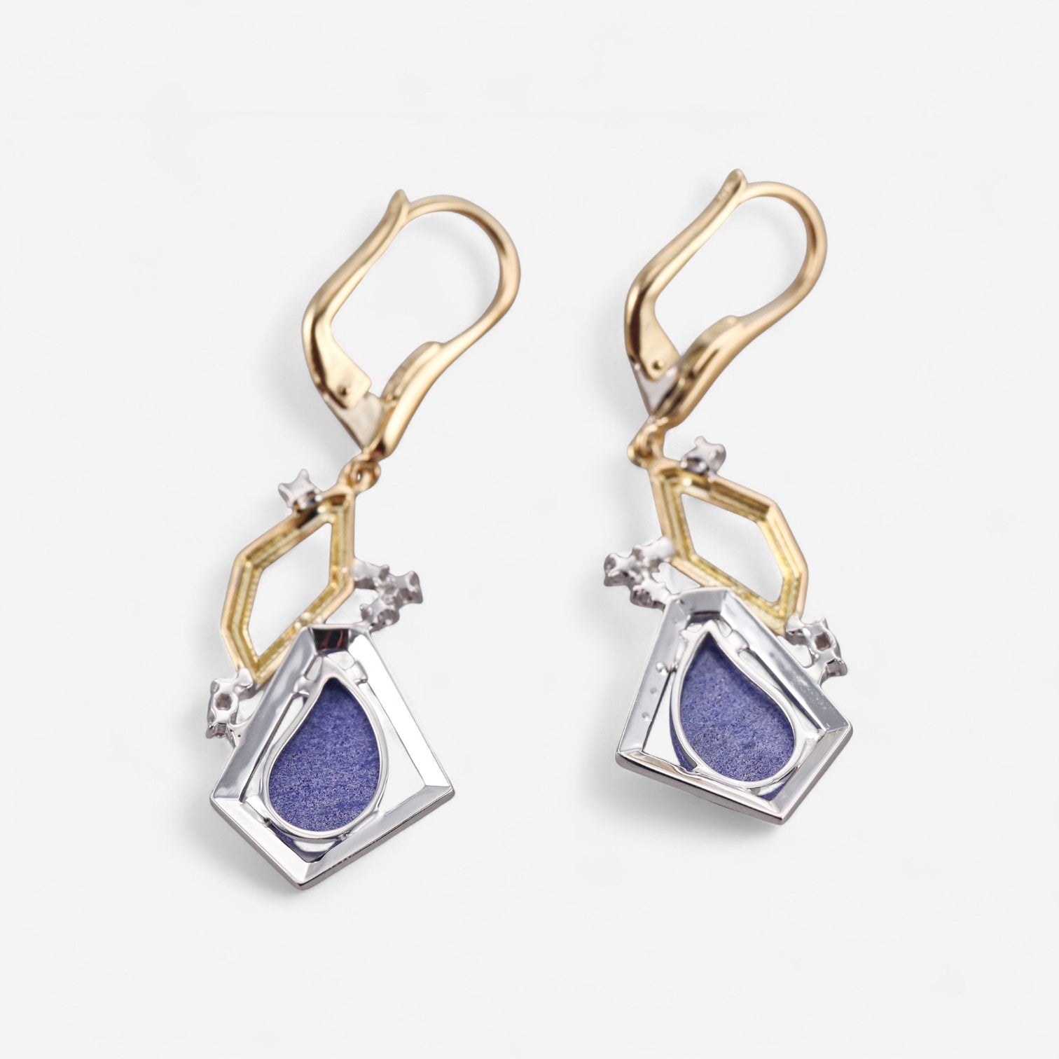 Tavanti 18K White & Yellow Gold Diamond, Lapis Lazuli & Rock Crystal Drop Earrings JF-75-0900F-30