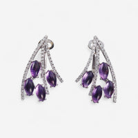TAVANTI - 18KT White Gold, Brill, Amethyst Earring ( Diamonds 0.49ctw G Si, Amethyst)-JF-75-1108F - 131

Earrings are 29mm x 18mm. - THE SOLIST