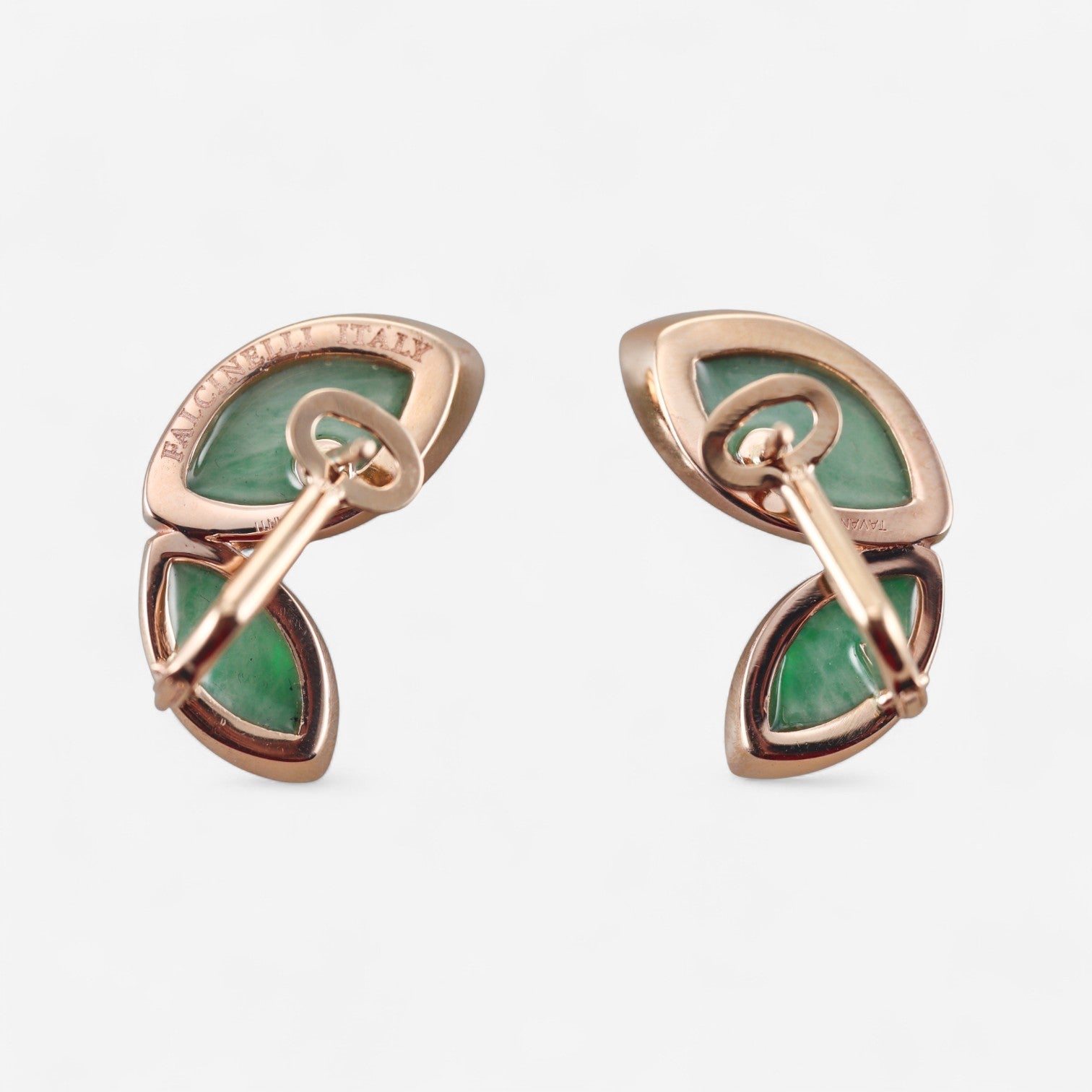 Tavanti Les Papillons 18K Yellow Gold Diamond, Green Aventurine & Rock Crystal Earrings JF-75-1110F-2