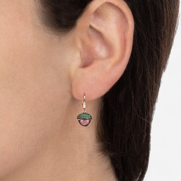 TAVANTI - 18KT Rose Gold, Brill, Amethyst, Green Topaz Earring ( Diamonds 0.04ctw G SI, Amethyst, Green Topaz)-JF-75-1114F - 87

Earrings are 32mm long. - THE SOLIST
