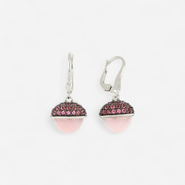 Tavanti Les Bois 18K White Gold Diamond, Pink Opal & Pink Topaz Drop Earrings JF-75-1114F-96