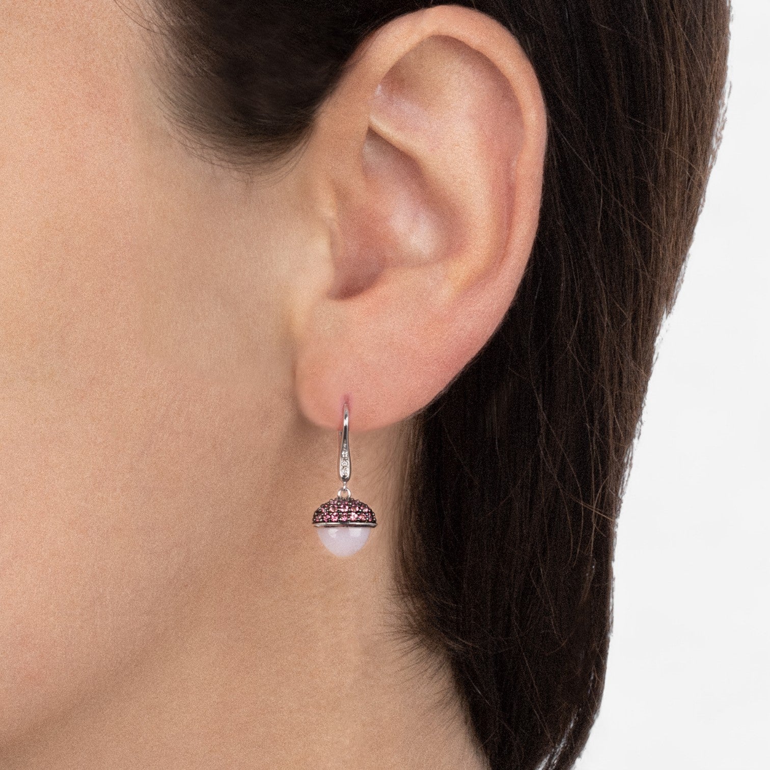 Tavanti Les Bois 18K White Gold Diamond, Pink Opal & Pink Topaz Drop Earrings JF-75-1114F-96