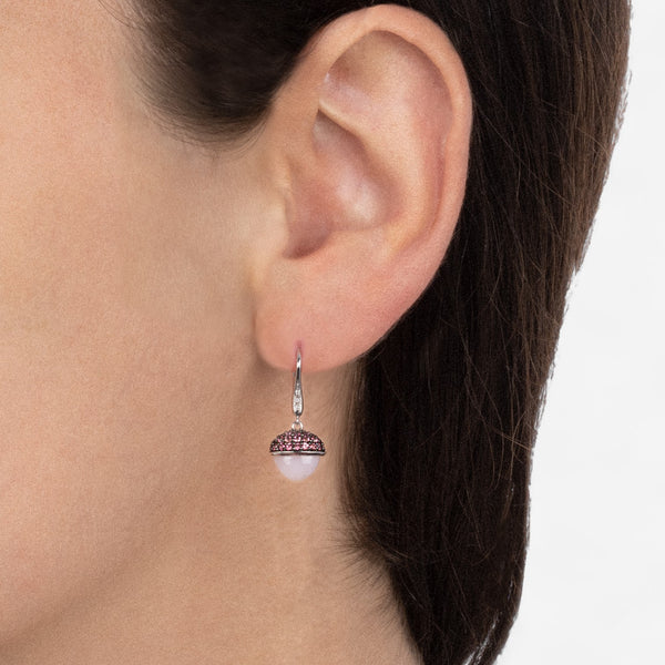 Tavanti Les Bois 18K White Gold Diamond, Pink Opal & Pink Topaz Drop Earrings JF-75-1114F-96