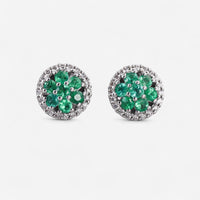 Tavanti 18K White Gold Emerald & Diamond Earrings JF-75-1139F-147