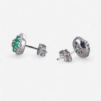 Tavanti 18K White Gold Emerald & Diamond Earrings JF-75-1139F-147