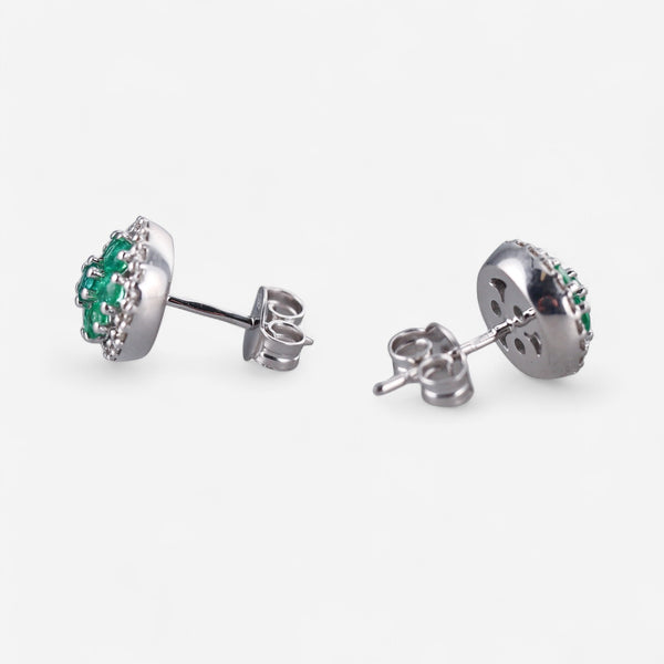 Tavanti 18K White Gold Emerald & Diamond Earrings JF-75-1139F-147