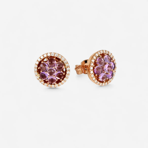 Tavanti 18K Rose Gold Diamond & Amethyst Earrings JF-75-1140F-154