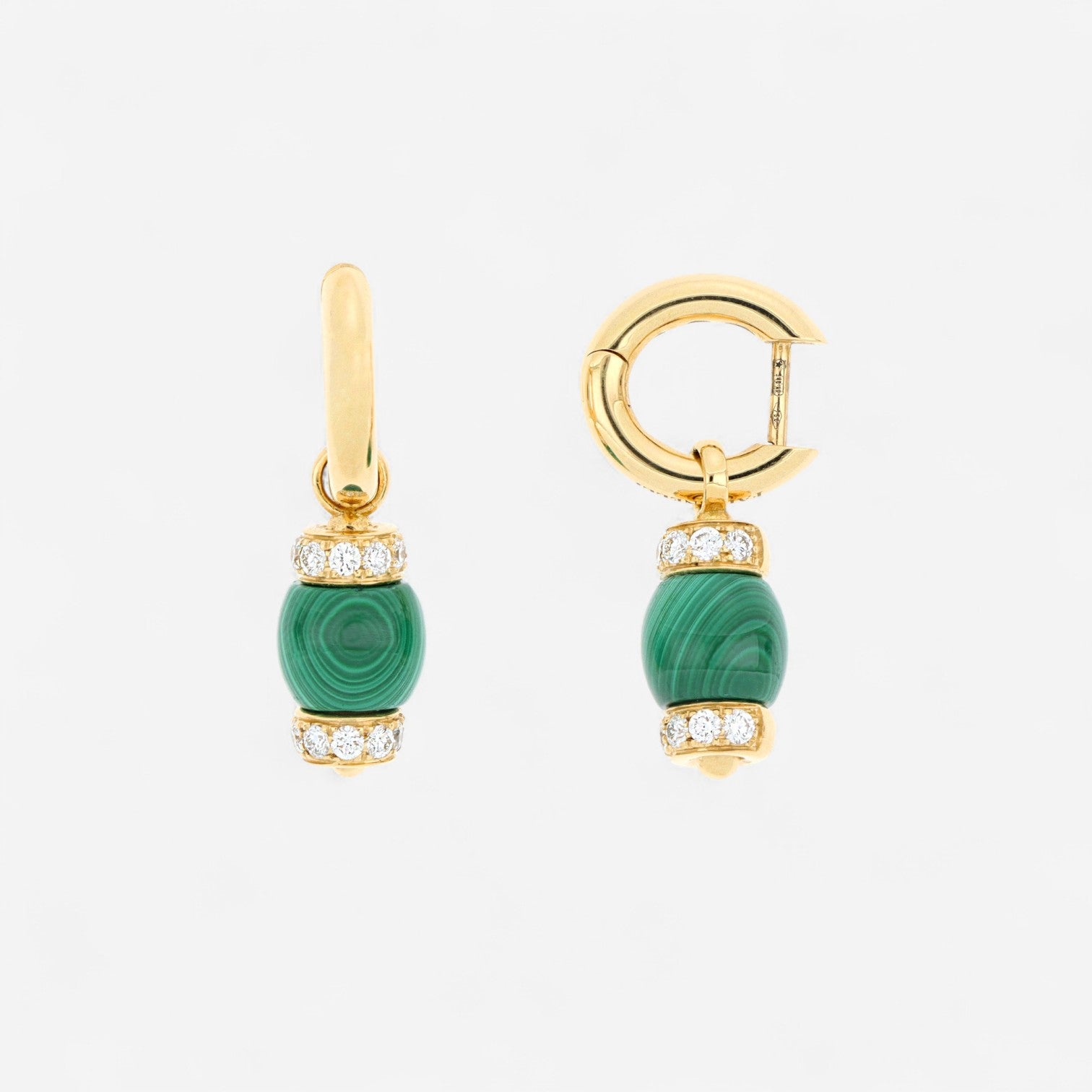Tavanti 18K Yellow Gold Diamond & Malachite Earrings JF-75-1192-MA-Y-46
