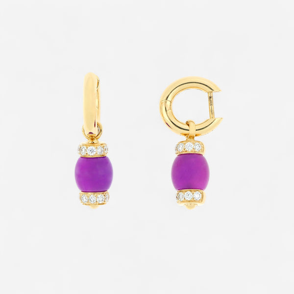 Tavanti 18K Yellow Gold Diamond & Pink Jade Earrings JF-75-1192-PJ-Y-49