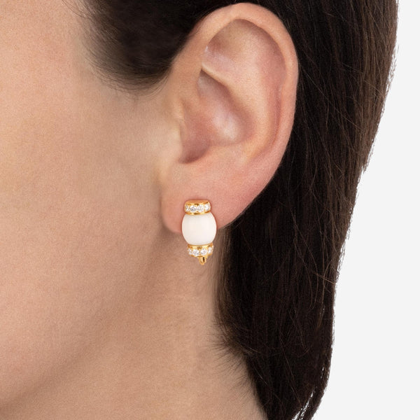 Tavanti Le Carrousel 18K Yellow Gold Diamond & Howlite Earrings JF-75-1195-HO-Y-35