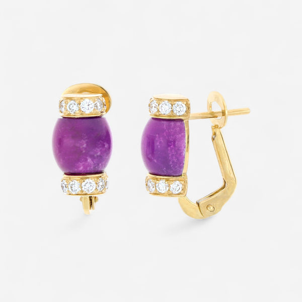 TAVANTI - 18KT Yellow Gold, Brill, Pink Jade Earring ( Diamonds 0.60ctw G Si, Pink Jade)-JF-75-1195 PJ Y - 50

Earrings are 18mm x 6mm. - THE SOLIST