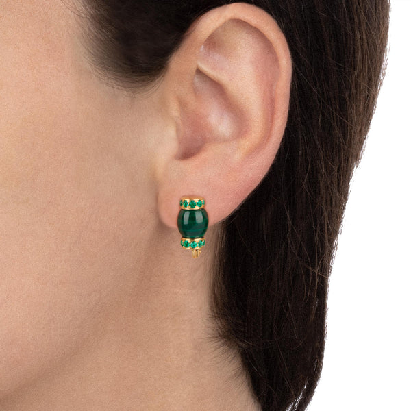 Tavanti 18K Yellow Gold Emerald & Malachite Earrings JF-75-1196-MA-EM-Y-57