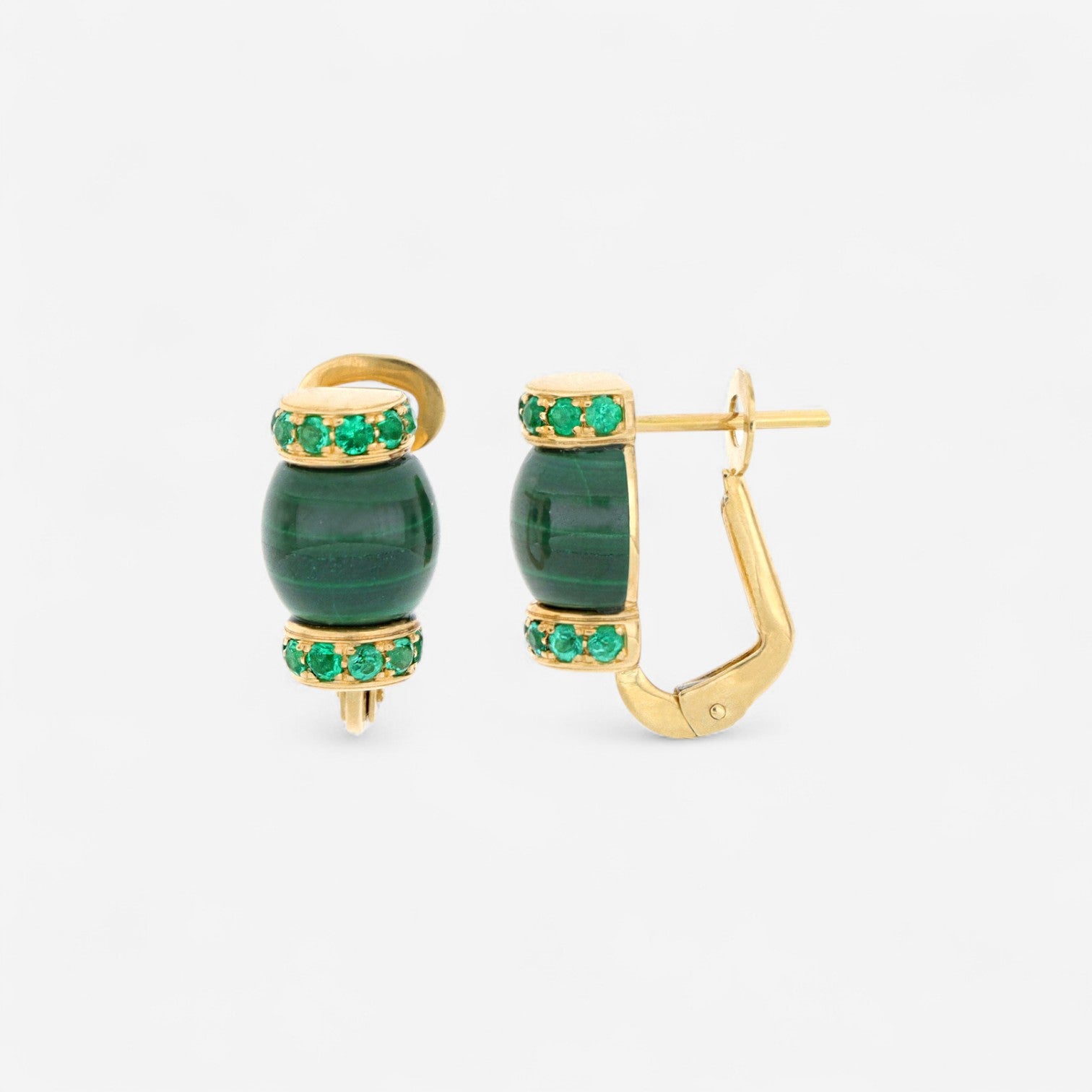 Tavanti 18K Yellow Gold Emerald & Malachite Earrings JF-75-1196-MA-EM-Y-57