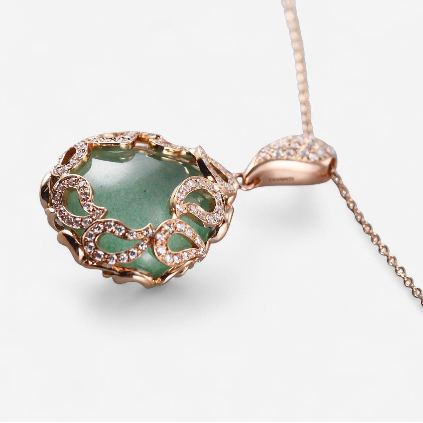 Tavanti 18K Yellow Gold Diamond, Green Aventurine & Rock Crystal Pendant Necklace JF-82-1080F-125