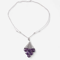 Tavanti 18K White Gold Diamond & Amethyst Pendant Necklace JF-82-1145F-72