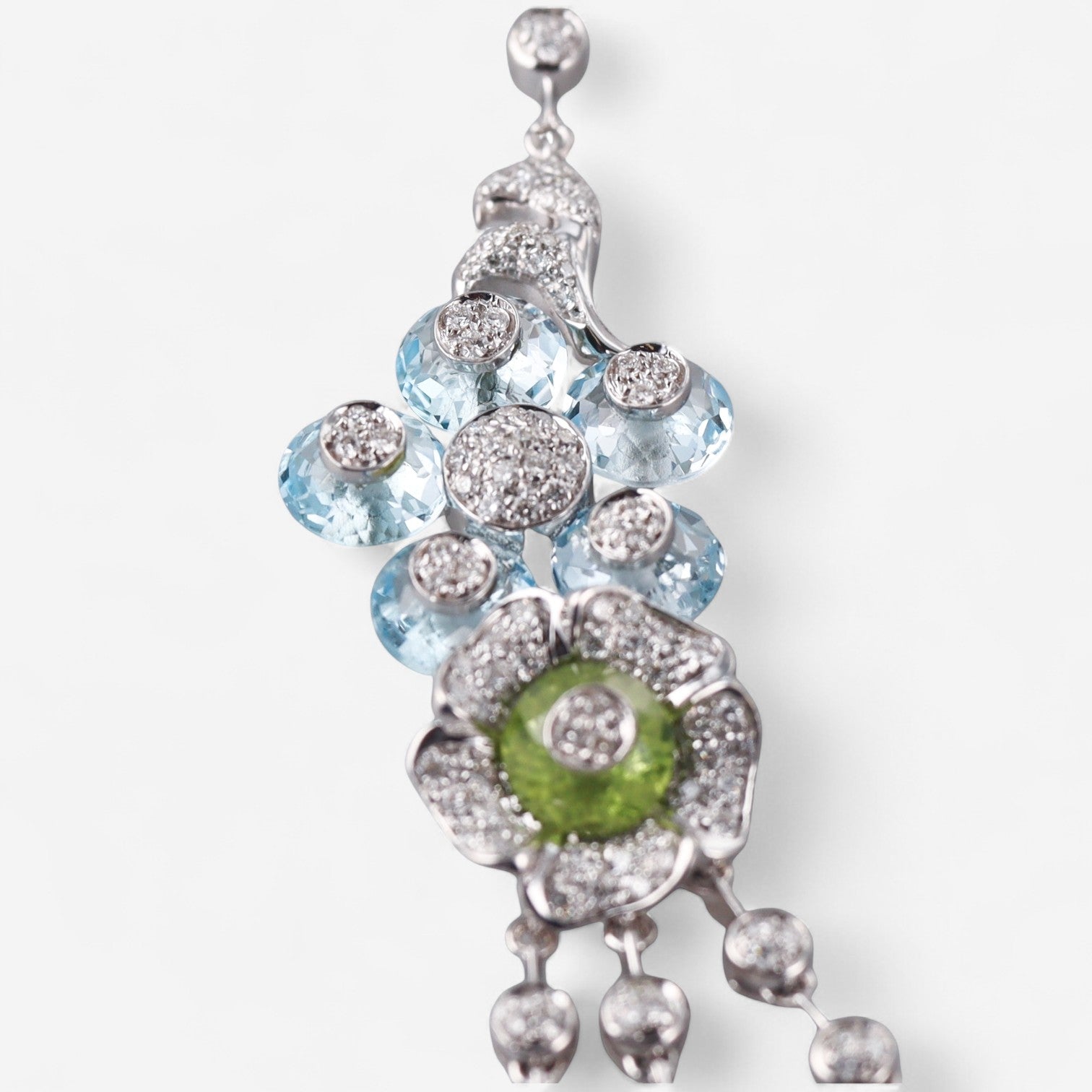 Tavanti 18K White Gold Diamond, Blue Topaz & Peridot Necklace JF-82-1157F-102