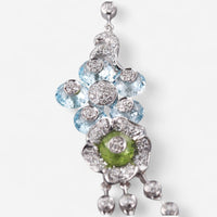 Tavanti 18K White Gold Diamond, Blue Topaz & Peridot Necklace JF-82-1157F-102