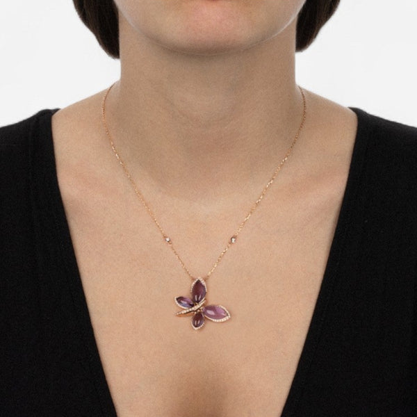 TAVANTI - 18KT Rose Gold, Brill, Amethyst Necklace ( Diamonds 0.38ctw G Si, Amethyst)-JF-82-2036F - 13

Necklace is 17" long, pendant 32mm x 25mm. - THE SOLIST