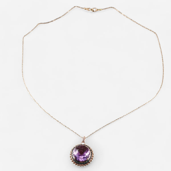 Tavanti 18K Rose Gold Diamond, Amethyst & Green Topaz Pendant Necklace JF-82-2054F-118