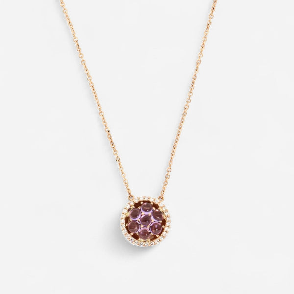 TAVANTI - 18KT Rose Gold, Brill, Amethyst Pendant ( Diamonds 0.16ctw G Si, Amethyst)-JF-82-2074F - 155

Necklace length16", pendant 12mm. - THE SOLIST