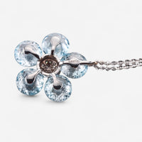 Tavanti 18K White Gold Diamond & Blue Topaz Pendant Necklace JF-82-2090-W-99