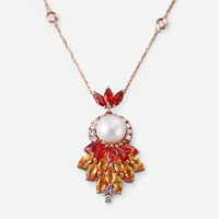 Tavanti 18K Rose Gold Diamond, Sapphire & Cultured River Pearl Pendant Necklace JF-82-2126-140