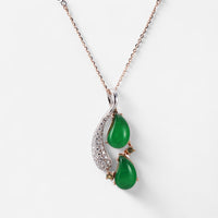 Tavanti 18K Rose & White Gold Diamond, Green Aventurine, Rock Crystal & Peridot Pendant Necklace JF-82-2133-GA-WR-23