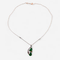 Tavanti 18K Rose & White Gold Diamond, Green Aventurine, Rock Crystal & Peridot Pendant Necklace JF-82-2133-GA-WR-23