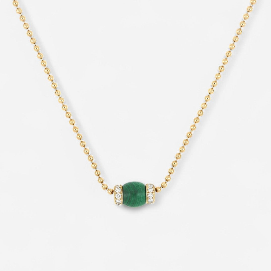 TAVANTI - 18KT Yellow Gold, Brill, Malachite Necklace ( Diamonds 0.70ctw G Si, Malachite)-JF-82-2153 MA Y - 47

Length 16.5