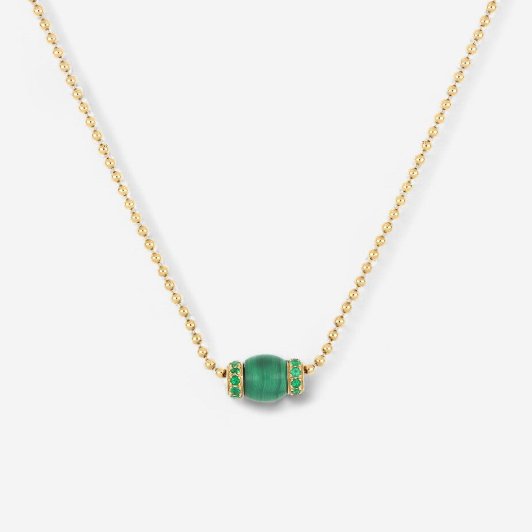 TAVANTI - 18KT Yellow Gold, Malachite, Emeralds Necklace ( Emerald, Malachite)-JF-82-2154 MA EM Y - 58

Length 16.75