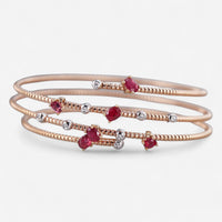 Tavanti 18K Rose & White Gold and Titanium Diamond & Ruby Spring Bracelet JF-85-0374F-159