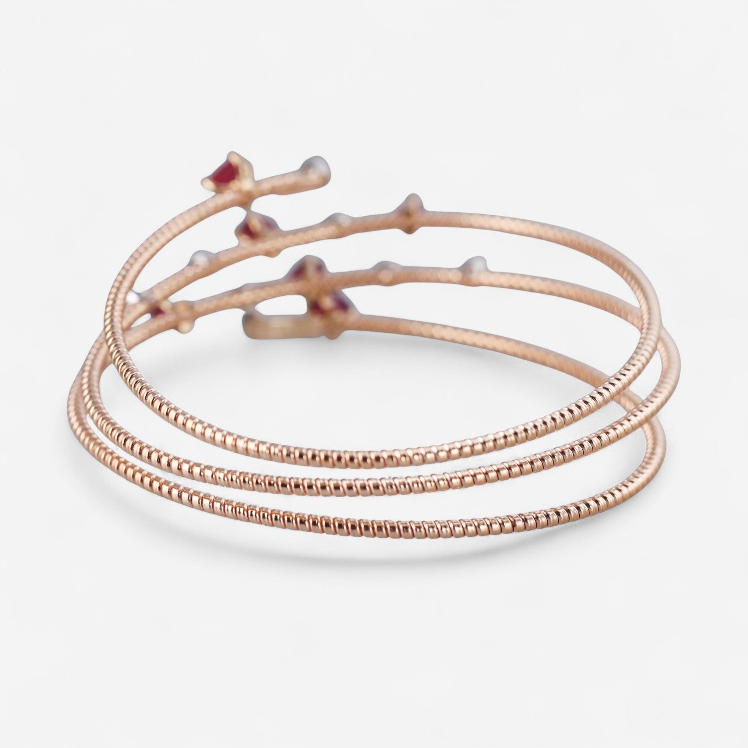 Tavanti 18K Rose & White Gold and Titanium Diamond & Ruby Spring Bracelet JF-85-0374F-159