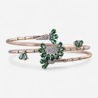 Tavanti 18K Rose Gold & Titanium Diamond & Green Topaz Spring Bracelet JF-85-0616F-34