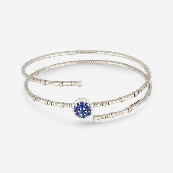 TAVANTI - 18KT White Gold, Brill, Sapphire, Titanium Spring 2,8Gr Bracelet ( Diamonds 0.25ctw G Si, Sapphire)-JF-85-0622F - 151

Medium size - fits 7" wrist. - THE SOLIST
