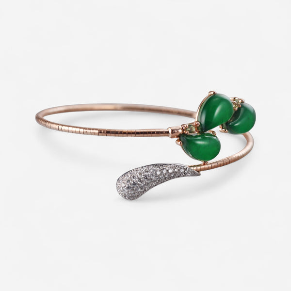TAVANTI - 18KT White And Rose Gold,Brill,Green Avventurine + Rock Crystal, Peridot, Titanium Spring 1,5Gr Bracelet ( Diamonds 0.77ctw G Si, Aventurine, Peridot)-JF-85-0626 GA WR - 27

Medium size ( fits 7" wrist). - THE SOLIST