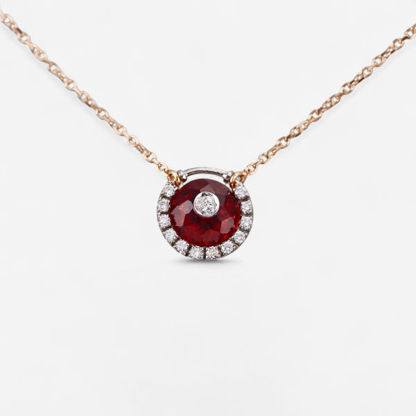 Tavanti 18K Rose & White Gold Diamond & Garnet Pendant Necklace JF-FA039-CL-106