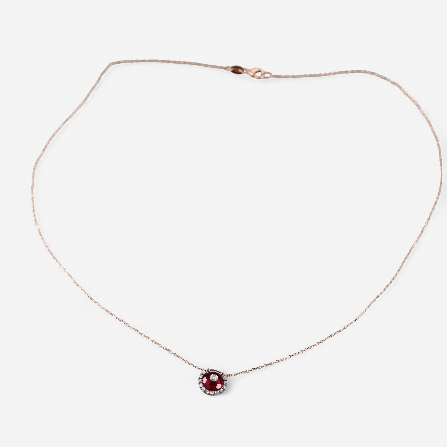 Tavanti 18K Rose & White Gold Diamond & Garnet Pendant Necklace JF-FA039-CL-106