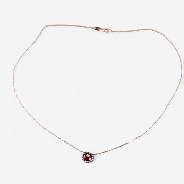 Tavanti 18K Rose & White Gold Diamond & Garnet Pendant Necklace JF-FA039-CL-106