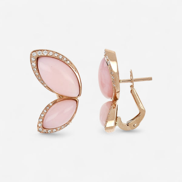 Tavanti Les Papillons 18K Yellow Gold Diamond & Pink Opal Earrings JF-75-1110F-1