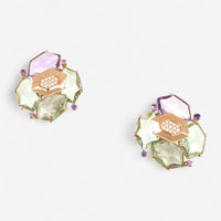Tavanti Les Gemmes 18K Rose Gold Diamond, Green Amethyst & Amethyst Earrings JF-75-1156F-79