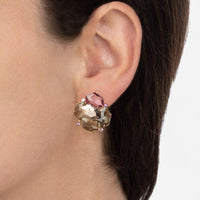 Tavanti Les Gemmes 18K Rose Gold Diamond, Green Amethyst & Amethyst Earrings JF-75-1156F-79